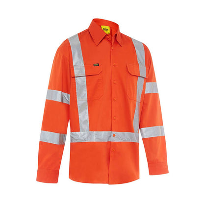 BS6166XT Hi-Vis X Taped Biomotion Cool Drill Shirt 155gsm Galc GALCBS6166XT
