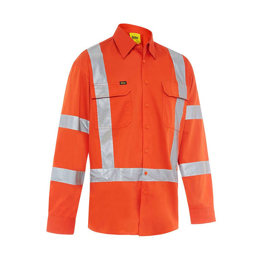 BS6166XT Hi-Vis X Taped Biomotion Cool Drill Shirt 155gsm Galc GALCBS6166XT