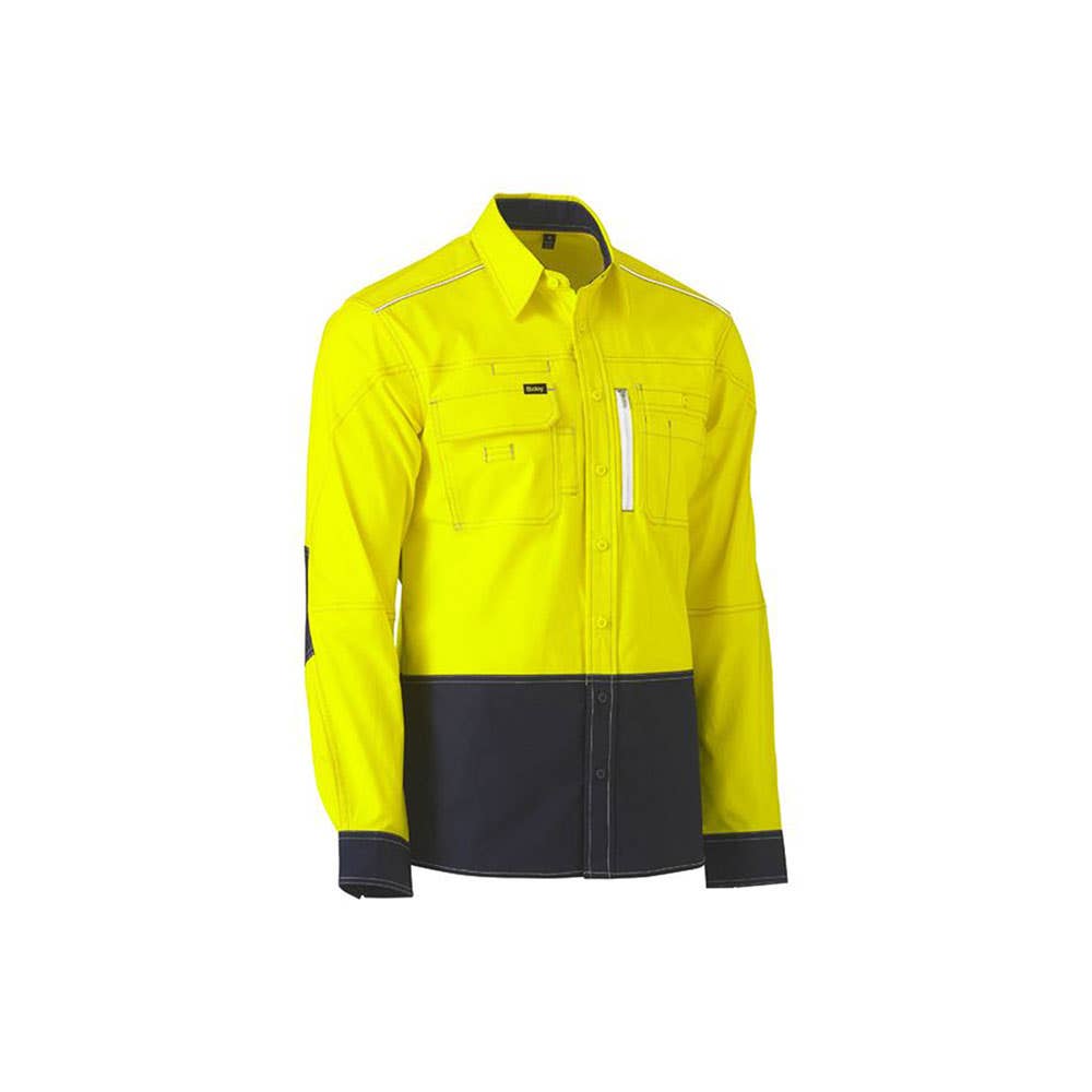 Shirt Flex & Move Hi-Vis Utility Bisley 2XL Yellow/Navy BS6177 TT012XL 40021129 BS6177 TT012XL