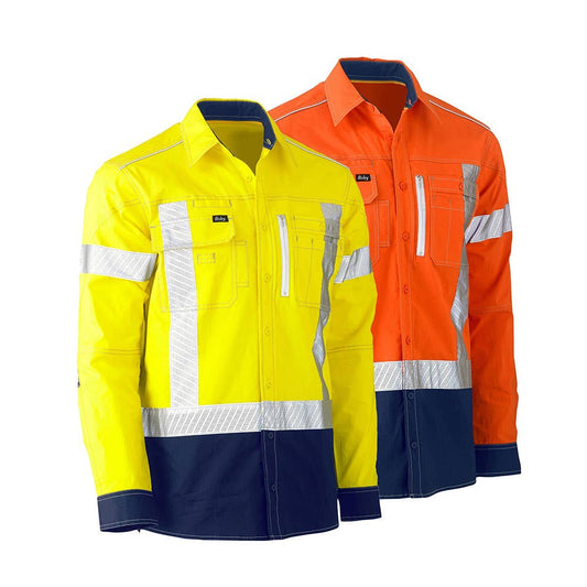 BS6177XT Flx & Move&trade; Hi-Vis X-Back Taped Utility Shirt 145gsm BS6177XT