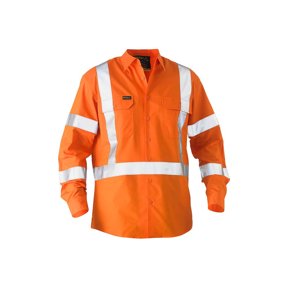 BS6266XT Hi-Vis Recycled Drill X-Taped Shirt 140gsm Orange 2XL 40032139 BS6266XT BVEO2XL