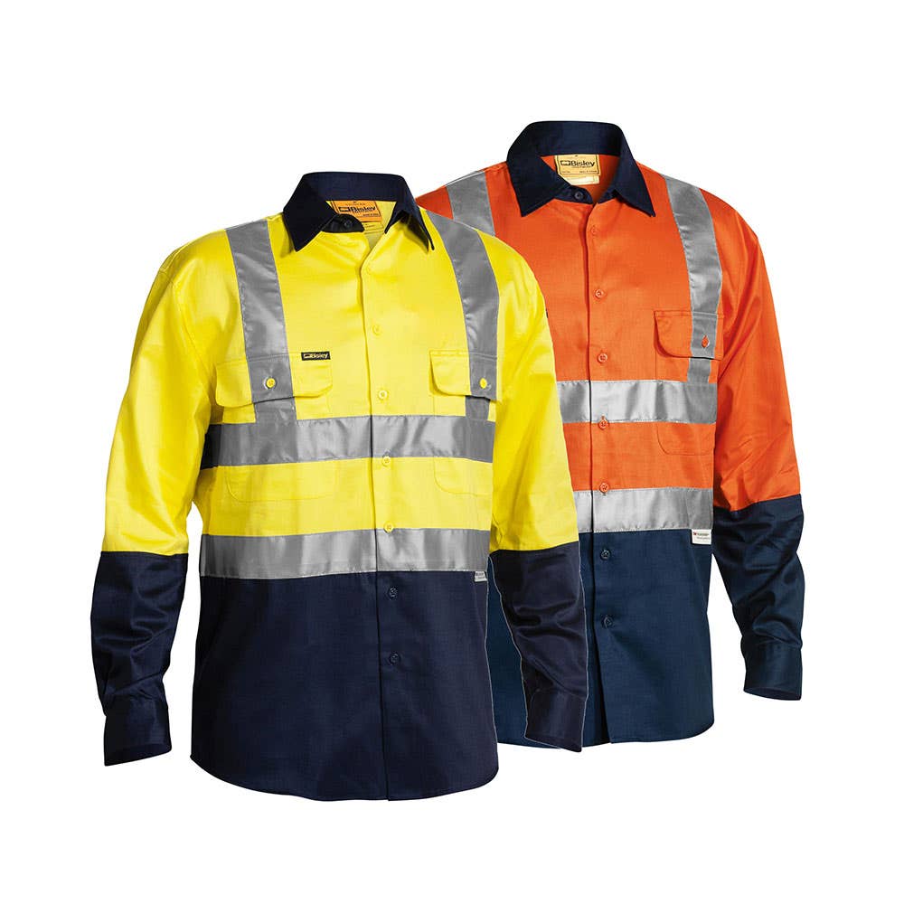 BS6267T Hi-Vis Taped Drill Shirt 190gsm_BS6267T
