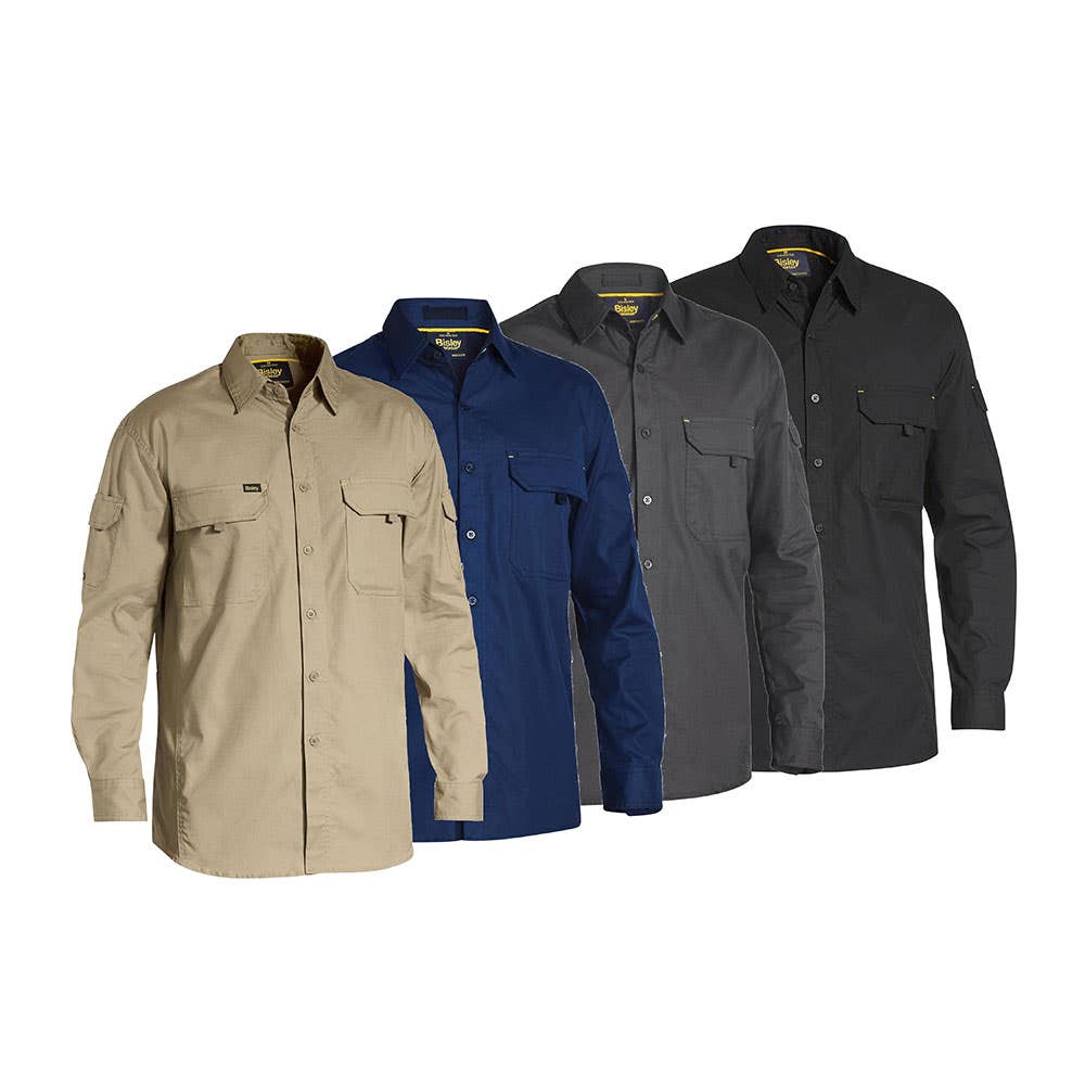 BS6414 X Airflow&trade; Cotton Ripstop Long Sleeve Shirt 150gsm JTMEC JTMECBS6414