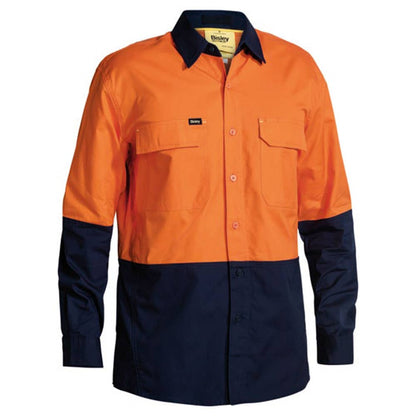 Shirt L/S Cotton Ripstop 150gsm X Airflow His Orange/Navy 2XL Bisley_40007639_BS6415_TT022XL