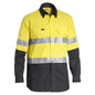 Shirt L/S 2XL Hi Vis Yellow/Charcoal Cotton Ripstop 150gsm Tape Bisley_36002275_BS6415T_TT232XL
