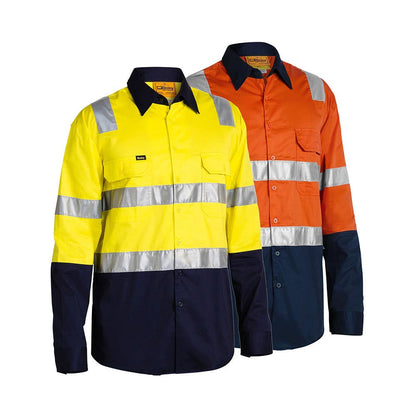 BS6432T Hi-Vis Cool Long Sleeve Shoulder Taped Shirt 155gsm_BS6432T