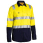 Shirt L/S Cotton Drill Tape Hoop + Shoulder Yellow/Navy 2XL Bisley_40008913_BS6432T_TT012XL