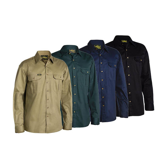 BS6433 Original Cotton Drill Long Sleeve Work Shirt 190gsm_BS6433