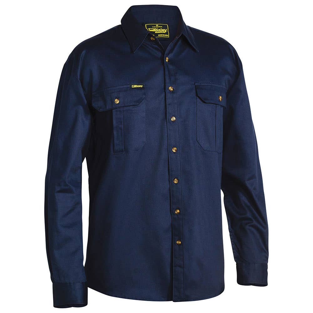 Shirt L/S Cotton Drill 190gsm Navy 2XL Bisley_90010623_BS6433_BPCT2XL