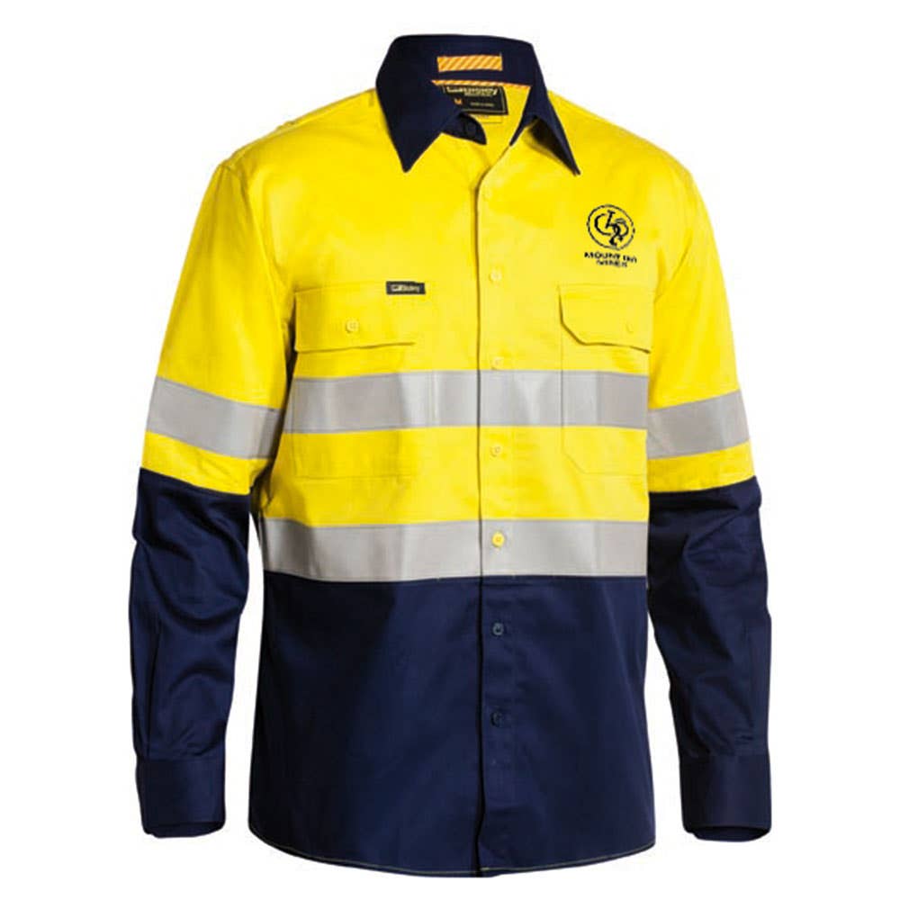 BS6569T Hi-Vis Long Sleeve Taped Shirt 190gsm Glencore MIM Logo Site Use Only BS6569TS