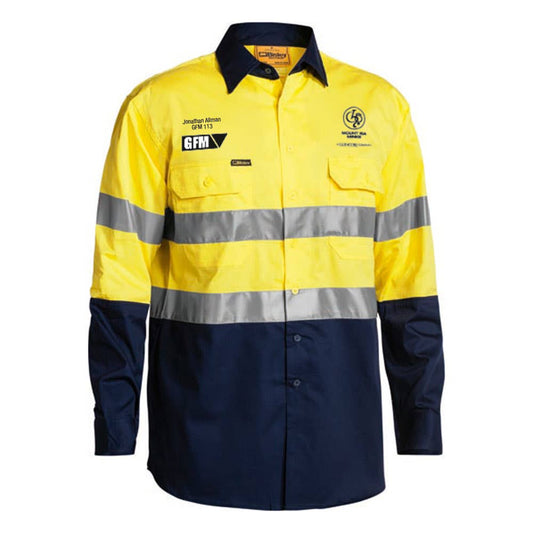 BS6570T Hi-Vis Taped Shirt 155gsm Glencore GFM Logo Site Use Only BS6570TSG