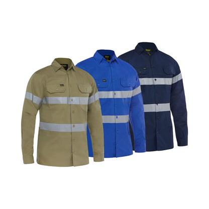 Shirt L/S 155gsm Cotton Vent Taped Shirt BS6883T Navy Bisley ACEWBS6883T