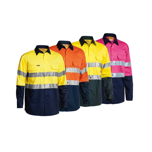 *NBCF* BS6896 Cotton L/S Taped Shirt 155gsm Bridgestone Mining BMSABS6896