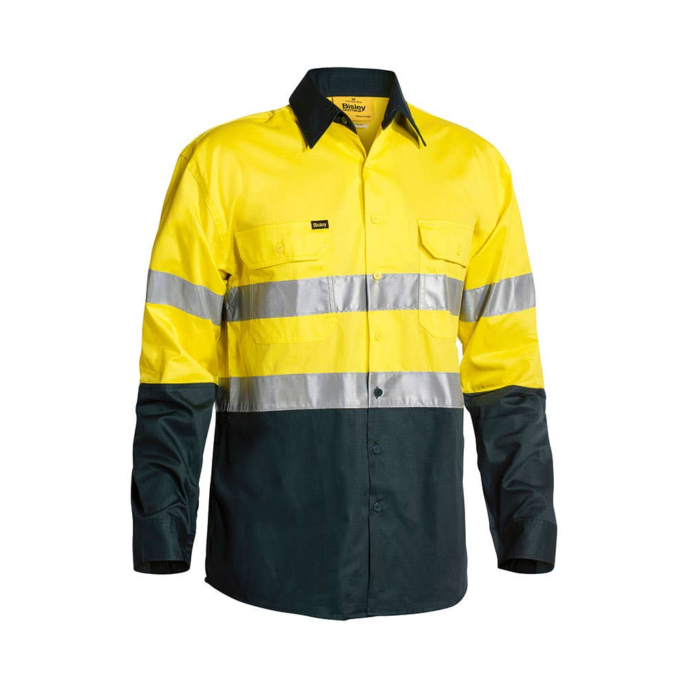 BS6896 Hi-Vis Cool Cotton Long Sleeve Taped Shirt 155gsm G&S + 0 Exposure Logo EXPBS6896