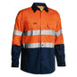 Shirt L/S Hi-Vis Cotton 155gsm Cool Taped Pk 5 Bisley 2XL Orange/Navy 40014233 BS6896EP TT022XL