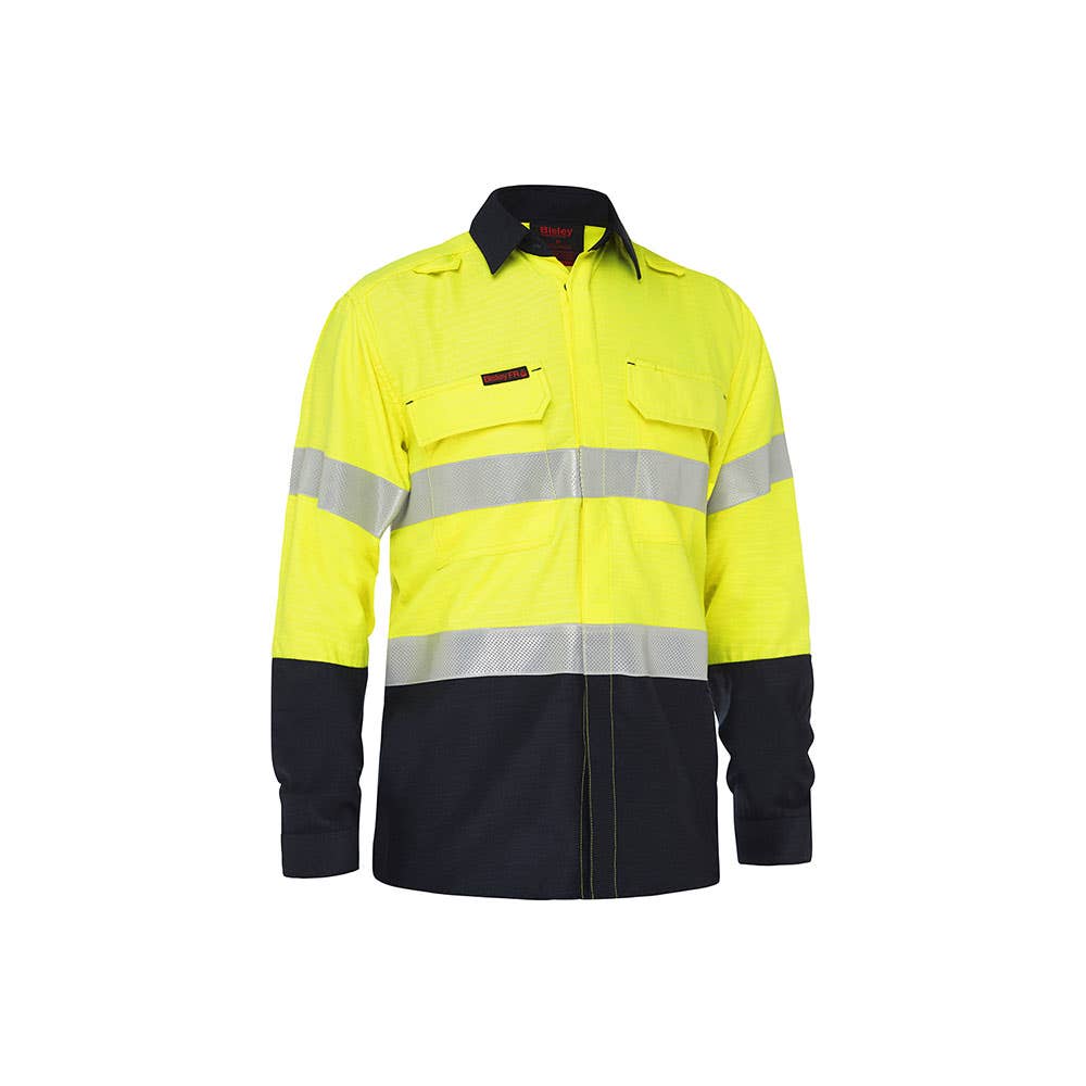 BS8338T Apex 160 Hi-Vis FR Ripstop Taped Shirt 160gsm PPE1 Yellow/Navy 2XL_40031989_BS8338T_TT012XL