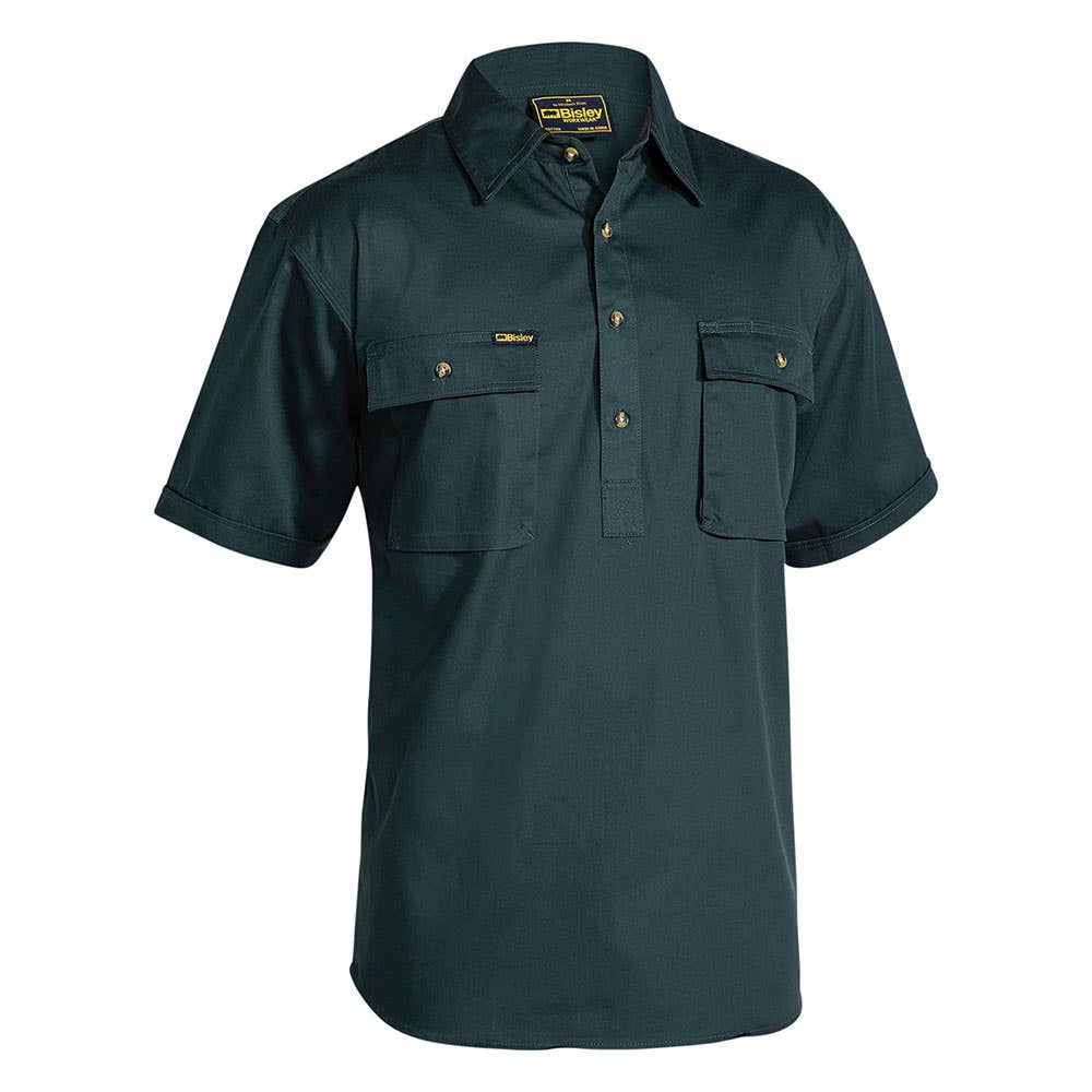 Shirt S/S Cotton Drill 190gsm Cargo Bottle 2XL Bisley_90018258_BSC1433_BGRG2XL