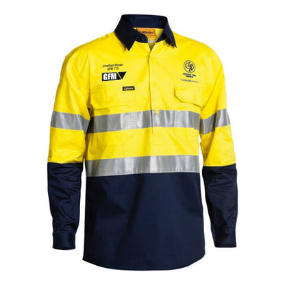 BSC657T Hi-Vis Closed Front Taped Shirt 155gsm Glencore GFM Site Use Only BSC657TSG