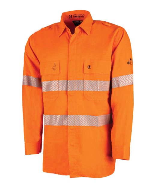 BW1595T1 Hi-Vis FR PPE2 Segmented Tape Shirt 197gsm_BW1595T1
