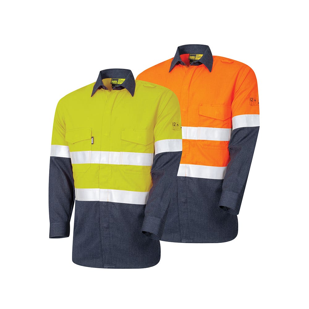 BW2590T1 Hi-Vis Flame Retardant HRC2 Loxy Taped Shirt 197gsm_BW2590T1