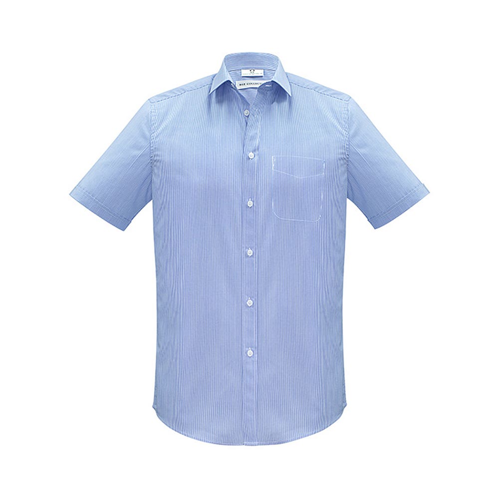 Shirt S/S Poly/Cotton Euro Blue 2XL Biz 601504 S812MS-2XL-BLU