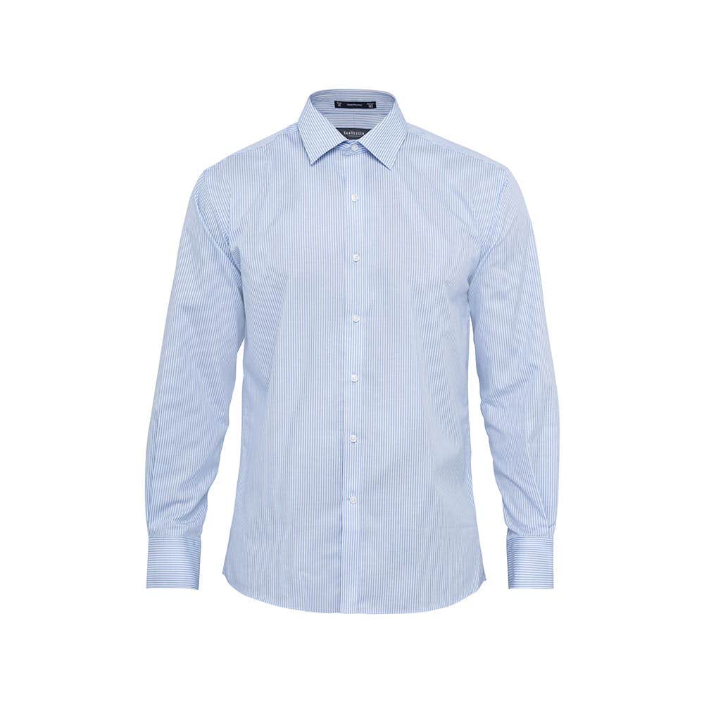 E160 European Fit Easy Care Stripe Work Shirt_VHE160