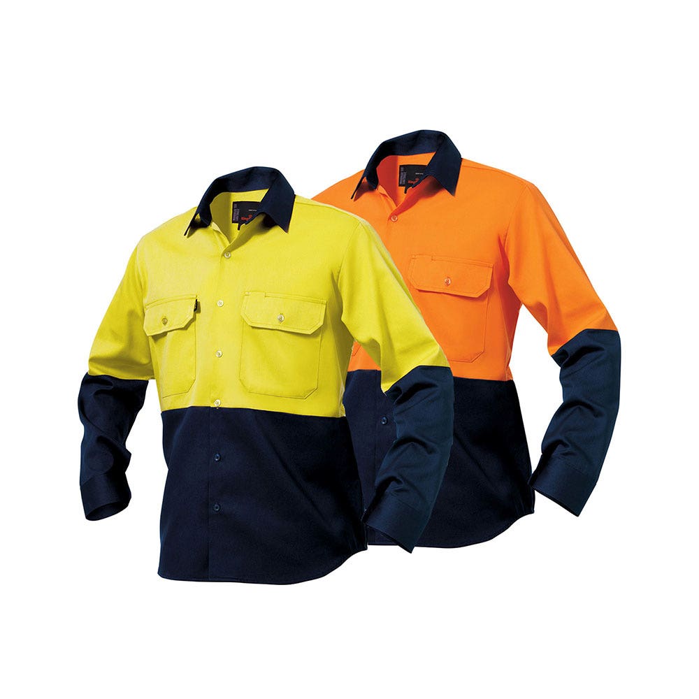 K54015 Hi-Vis Long Sleeve Shirt Two-Tone 190gsm K54015