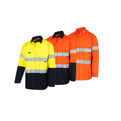 2808 Flarex Hi-Vis Fire Retardant Long Sleeve Taped Shirt 155gsm 2808