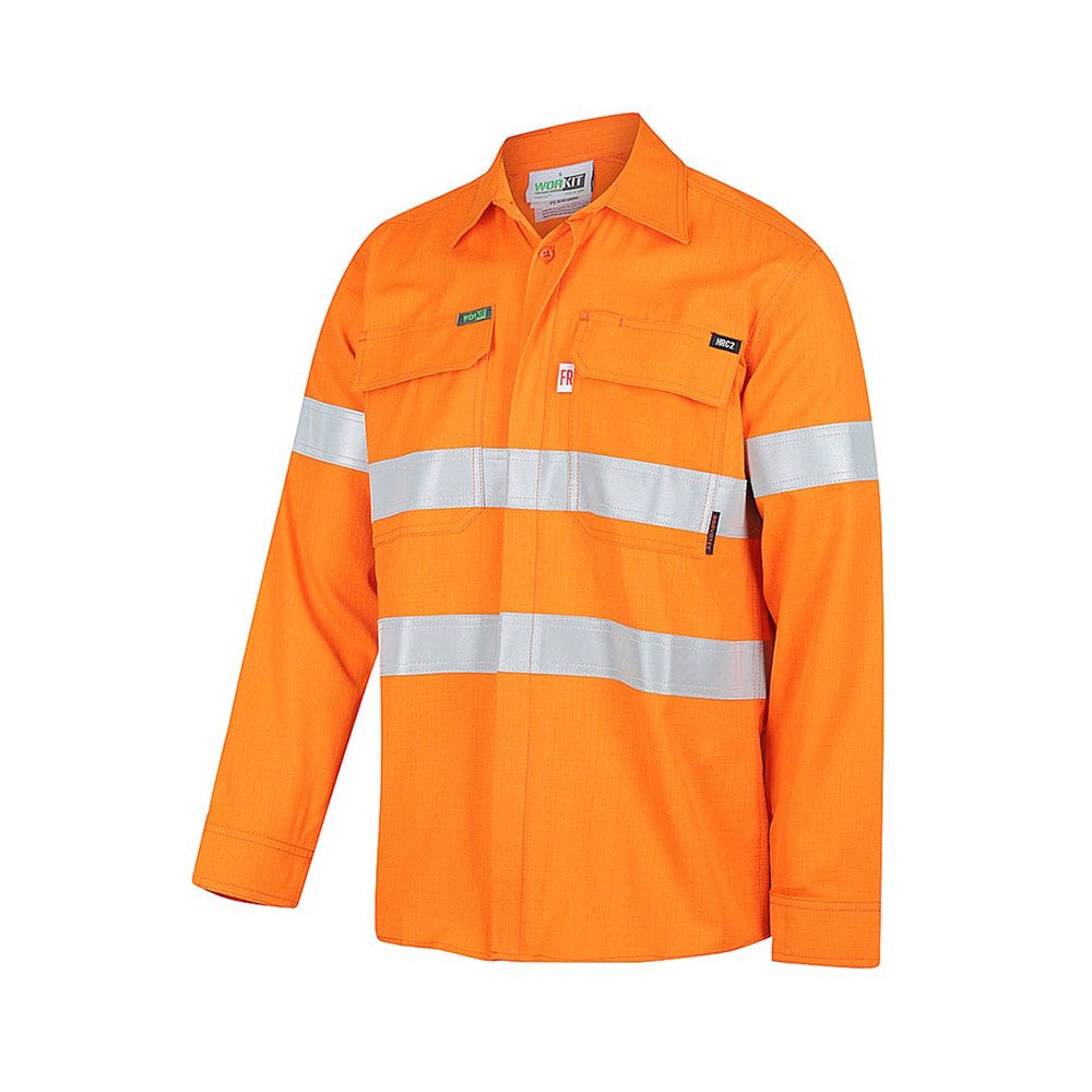 2803 Hi-Vis Fire Retardant Long Sleeve Taped Shirt 215gsm 2803