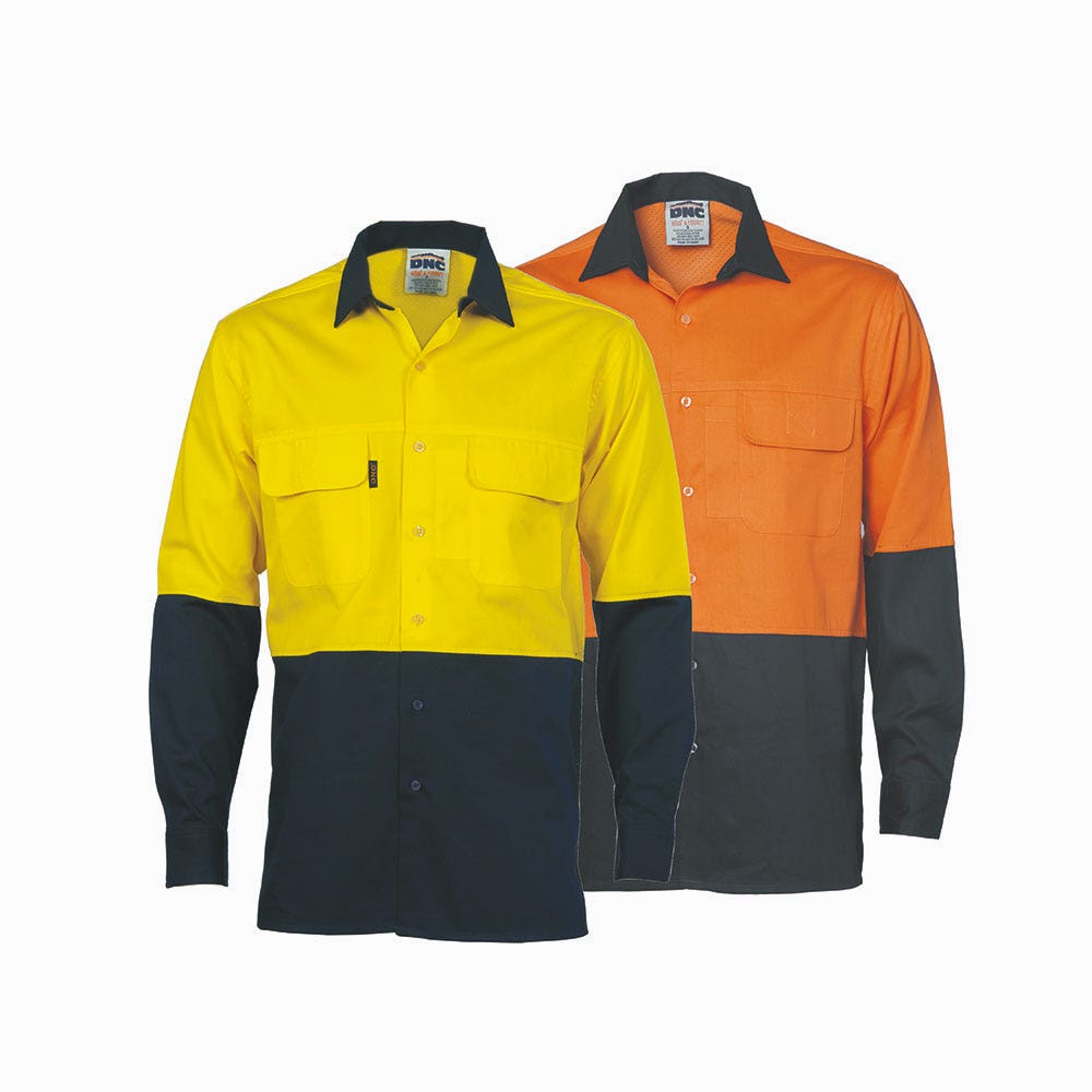 3938 Cool Breeze Hi-Vis L/S Shirt Two-Tone 3-Way Vented 155gsm DNC3938