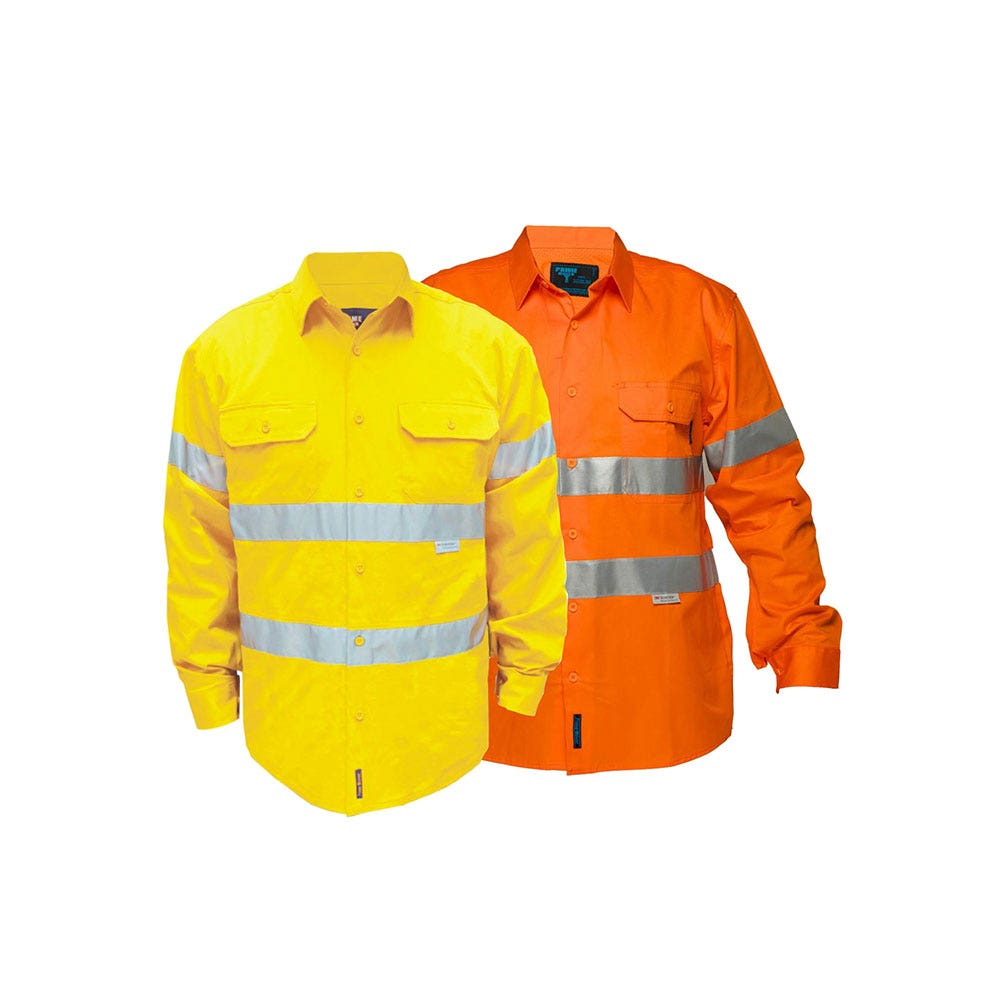 MA191 Hi-Vis Long Sleeve Shirt Taped 185gsm MA191
