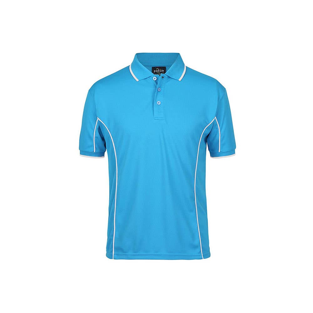 Shirt Polo S/S Poly Podium Aqua/White 2XL Jb's Wear 7PIP_421190_7PIP-AQUA/WHT-2XL