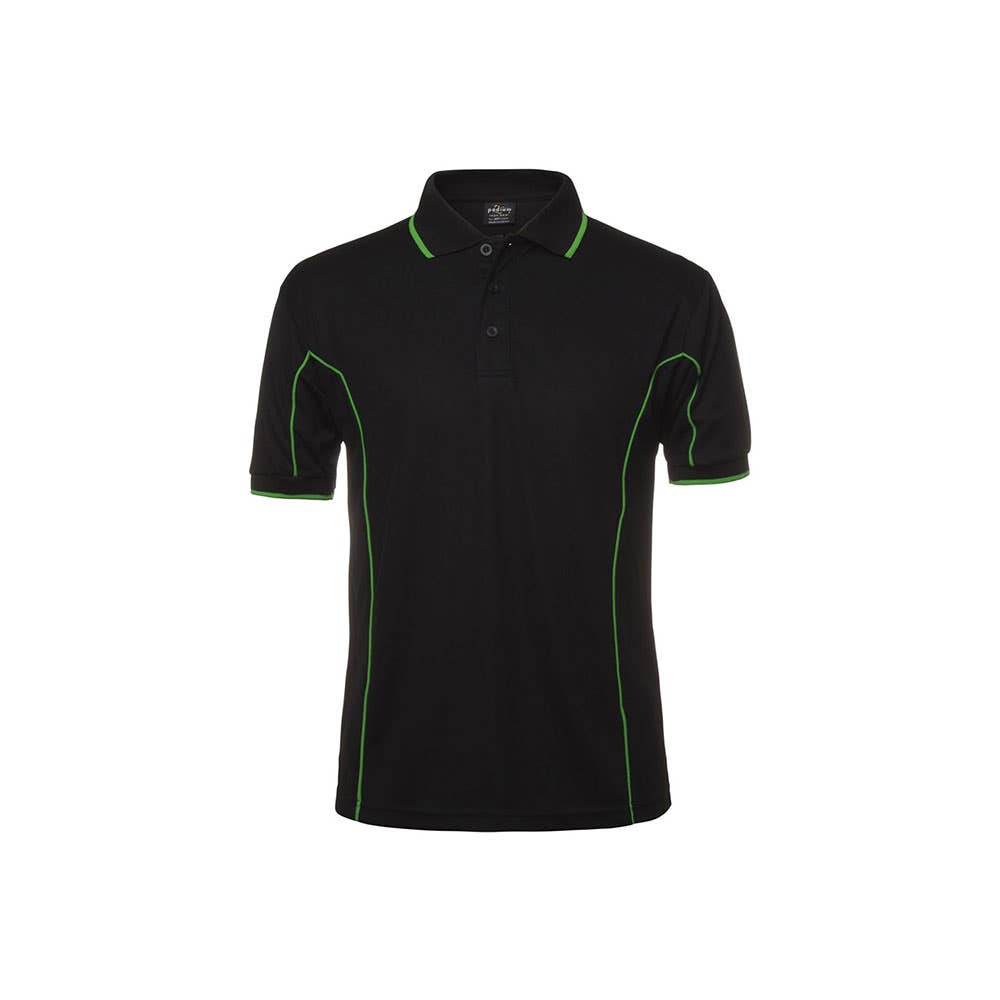 Shirt Polo S/S Poly Podium Black/Pea Green 2XL Jb's Wear 7PIP_411321_7PIP-BLK/PEA-2XL