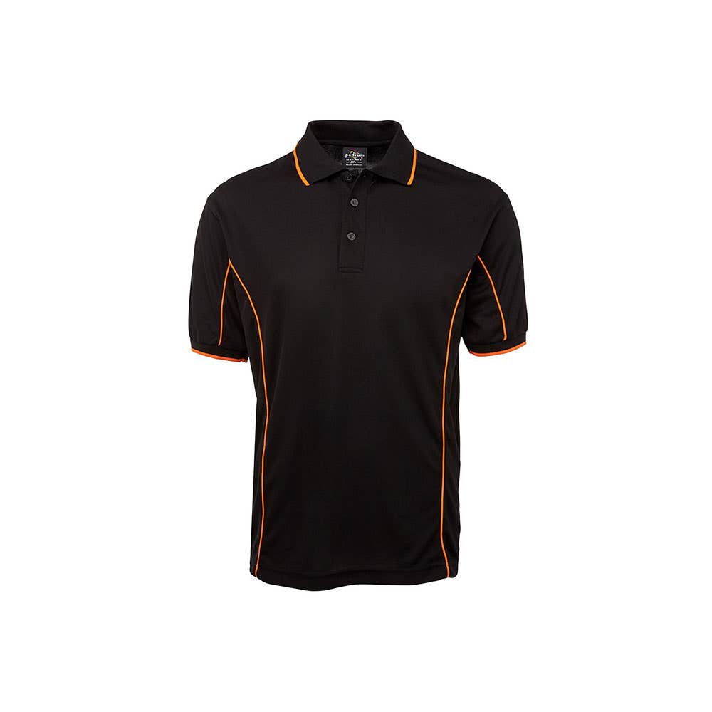 Polo Poly Piping Comfort Blk/Org - 2xl_36014356_7PIP-BLK/ORA-2XL