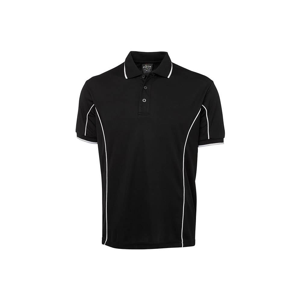 Shirt Polo S/S Poly Podium Black/White 2XL JB's Wear 7PIP_226324_7PIP-BLK/WHT-2XL