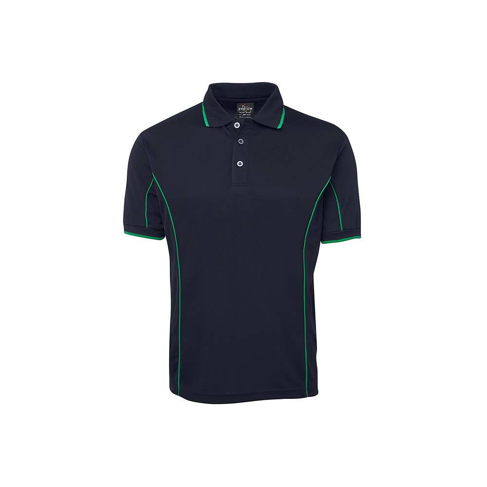 Polo Poly Piping Comfort Navy/Grn - XL_36014365_7PIP-NAV/GRN-XL