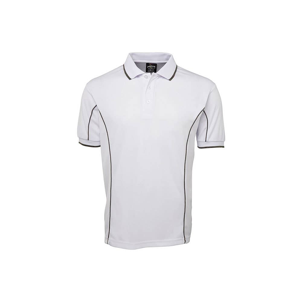 Shirt Polo S/S Poly Podium White/Grey Piping 2XL Jb's Wear 7PIP_409347_7PIP-WHT/GRY-2XL