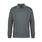 Shirt Polo L/S Poly Grey/Orange Medium Jb's Wear 7PIPL 480832 7PIPL-GREY/ORANGE-MED