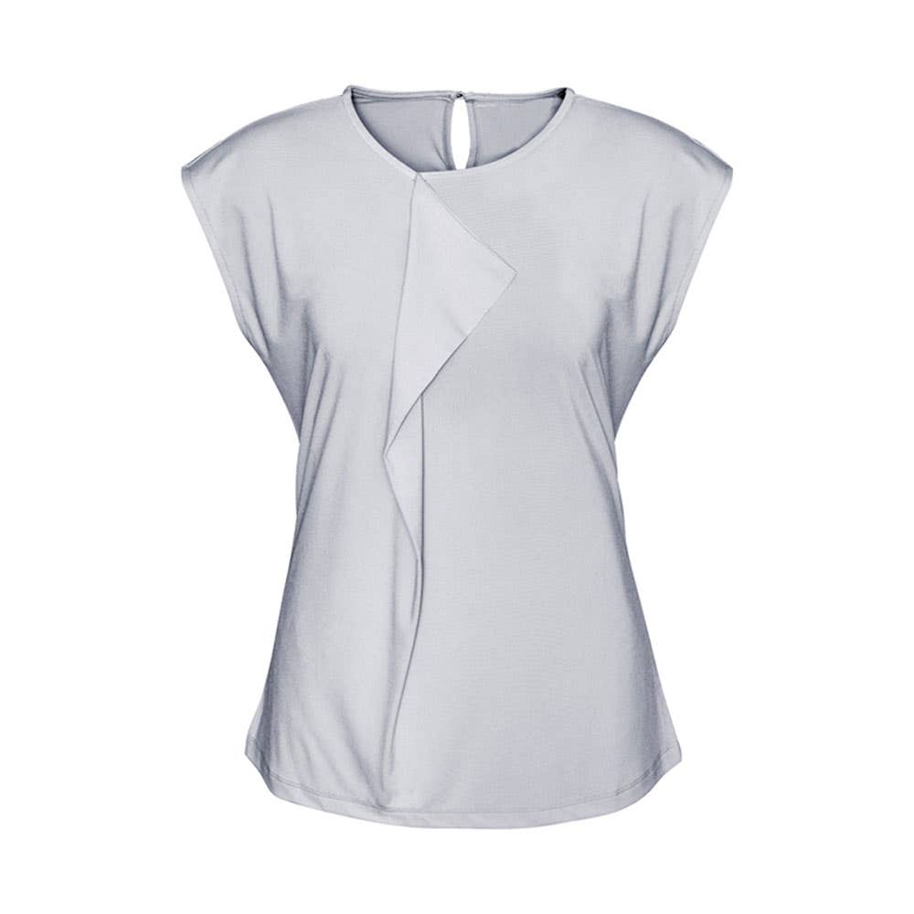Pleat Knit Top Silver Mist - 12 36017365 K624LS-SLVMIST-12