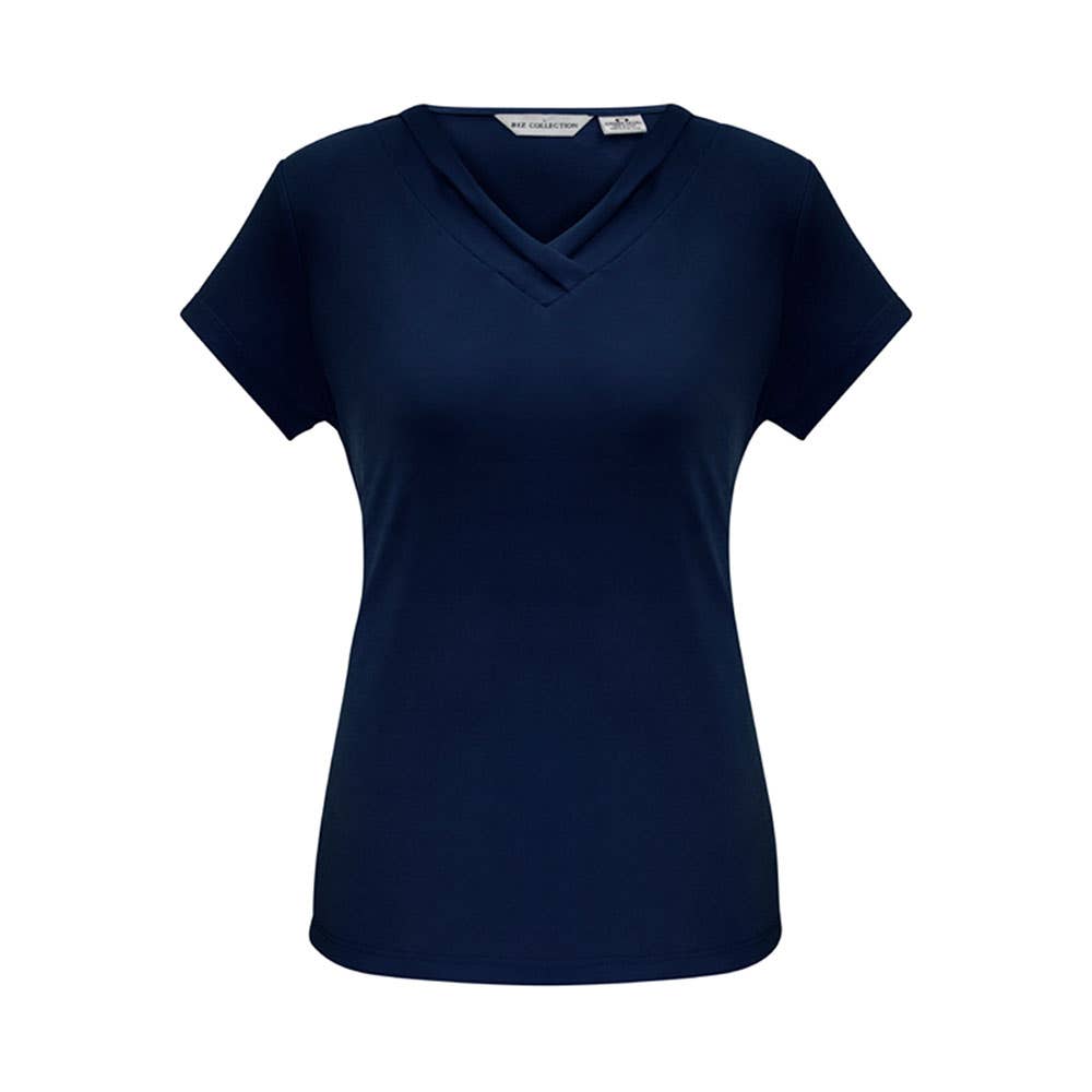 Shirt Womens S/S Poly Elastane Lana Black 16 Biz_436351_K819LS-BLK-16