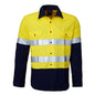 Shirt Kids L/S Cotton Twill 150gsm Tape Hi Vis Yellow/Navy 0 Ritemate_270107_RM4050R-Y/N-0