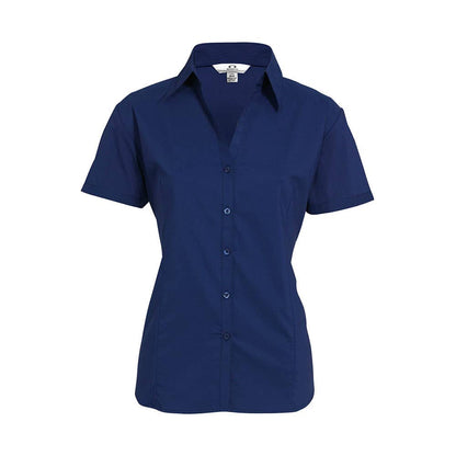 Shirt Womens S/S Poly Cotton Elastane Metro Royal 22 Biz 427799 LB7301-ROY-22