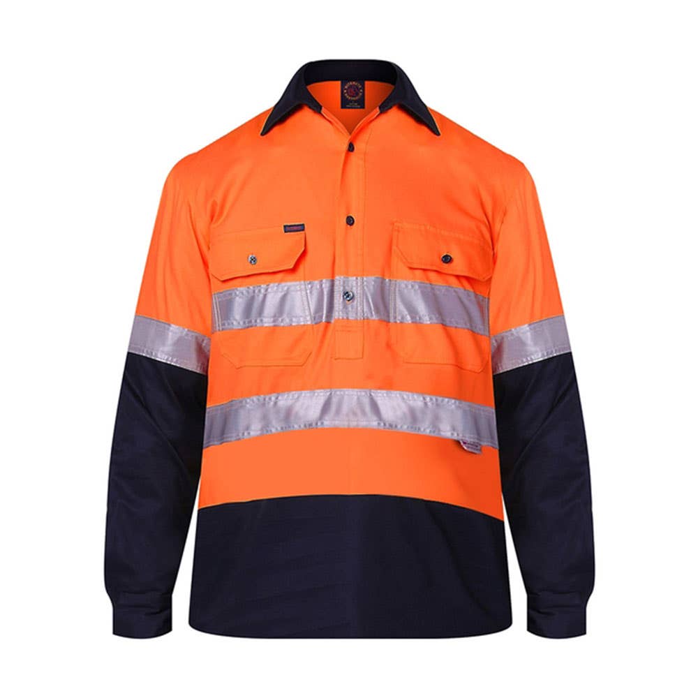 RM105CFR Hi-Vis Long Sleeve Taped Shirt 190gsm RM105CFR