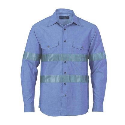 3889 Long Sleeve Chambray Shirt Taped 155gsm_DNC3889
