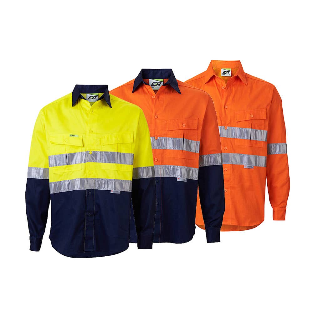 M2190 Hi-Vis Long Sleeve Taped Shirt 190gsm_M2190