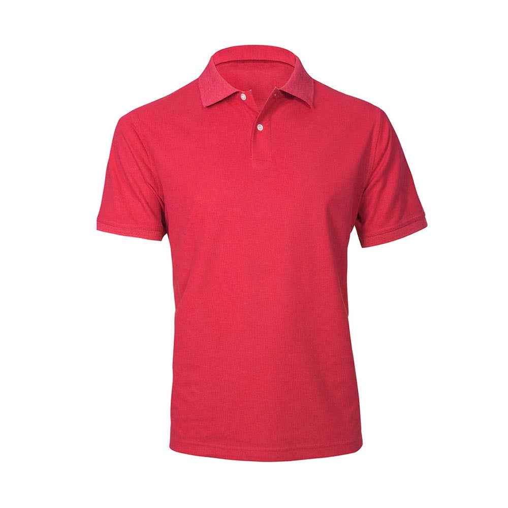 Shirt Polo Men S/S Poly Cotton Neon RED 2XL Large Biz_477879_P2100-RED-2XL