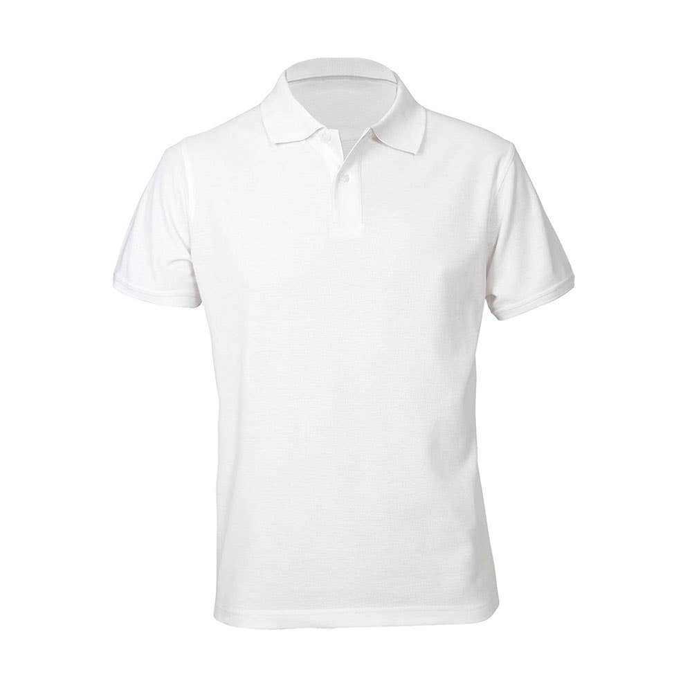 Shirt Polo Men S/S Poly Cotton Neon White 3XL Biz_477881_p2100-wht-3xl