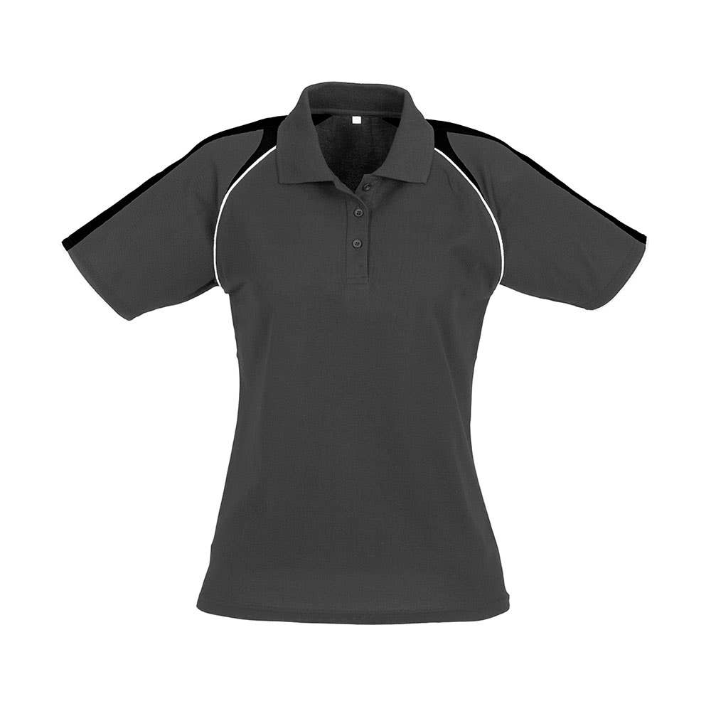 Shirt Polo S/S Poly Cotton Biz Cool (P225LS) Triton Ash/Blk/White 12 Ladies 496028 P225LS-ASH/BLK/WHT-12