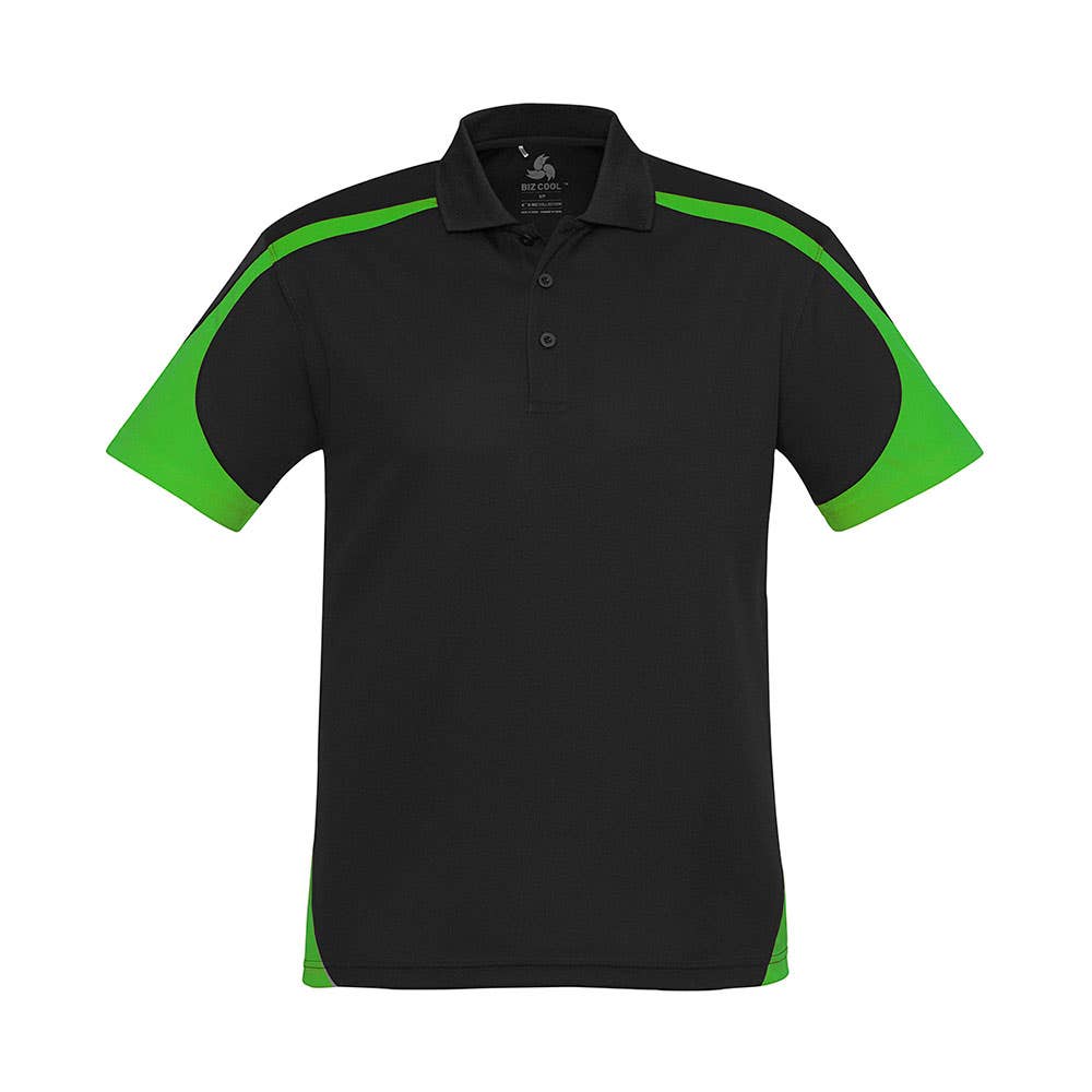 Mens Talon Mesh Polo -Black/Green - 3XL_36021069_P401MS-BLK/GRN-3XL