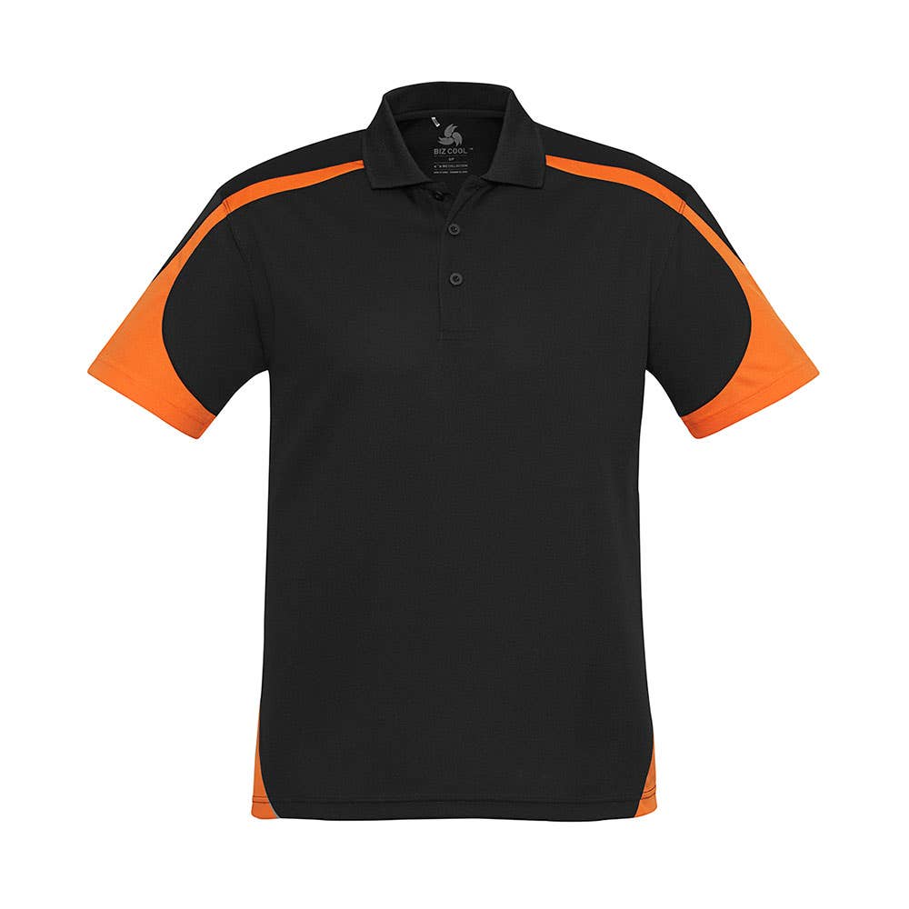 Mens Talon Mesh Polo-Black/Orange - S_36018051_P401MS-BLK/ORA-S